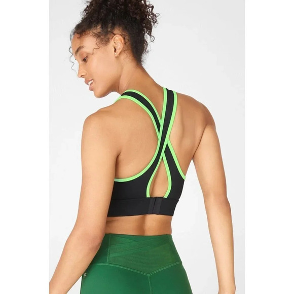 NWT Fabletics Blare Cross Back Medium Impact Sports Bra-sz XS - Picture 2 of 7